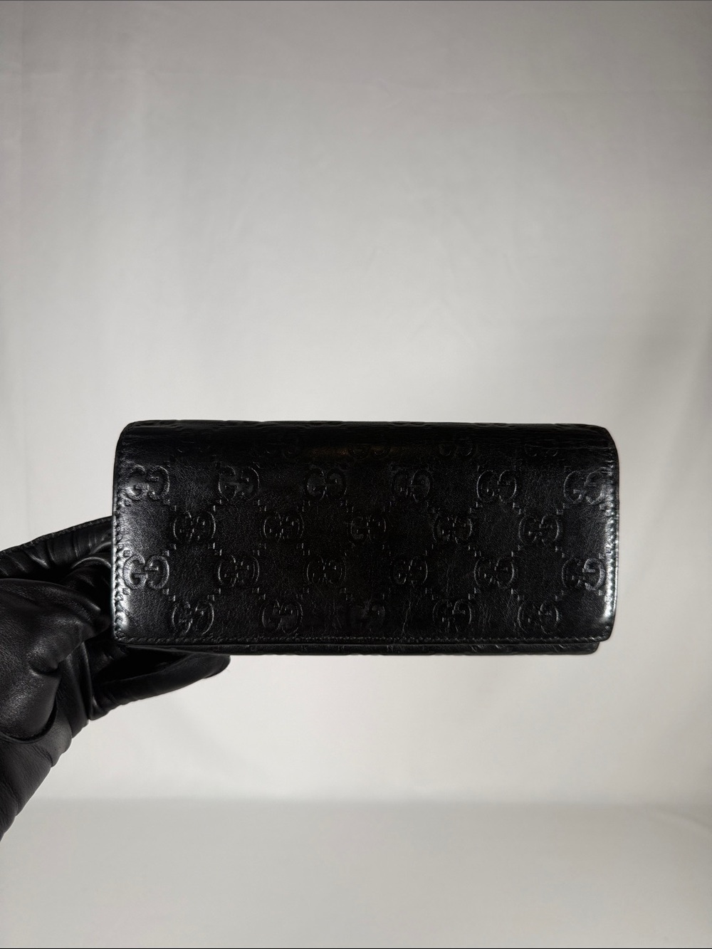 Gucci Black Leather Long Wallet